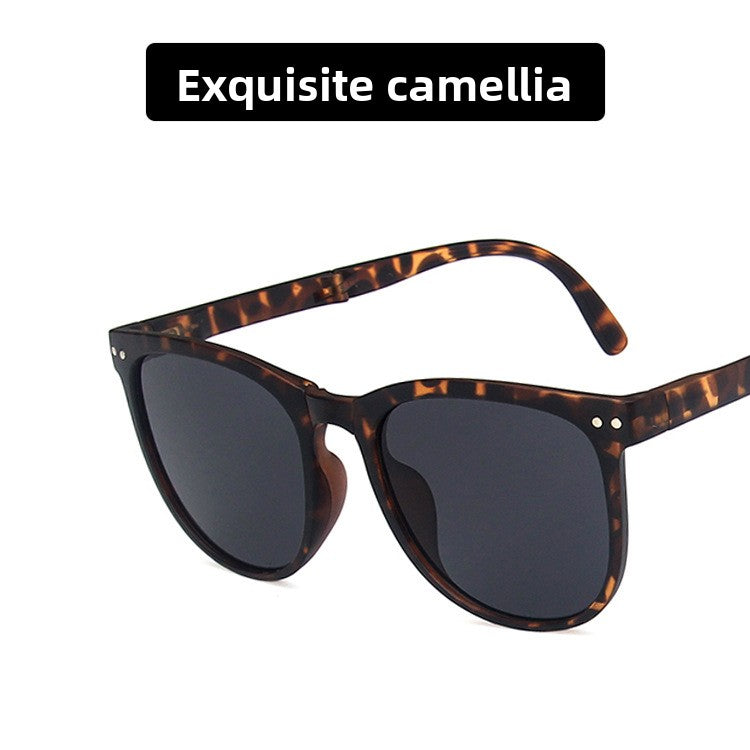 Folding air-cushion sunglasses for women, brown sunglasses