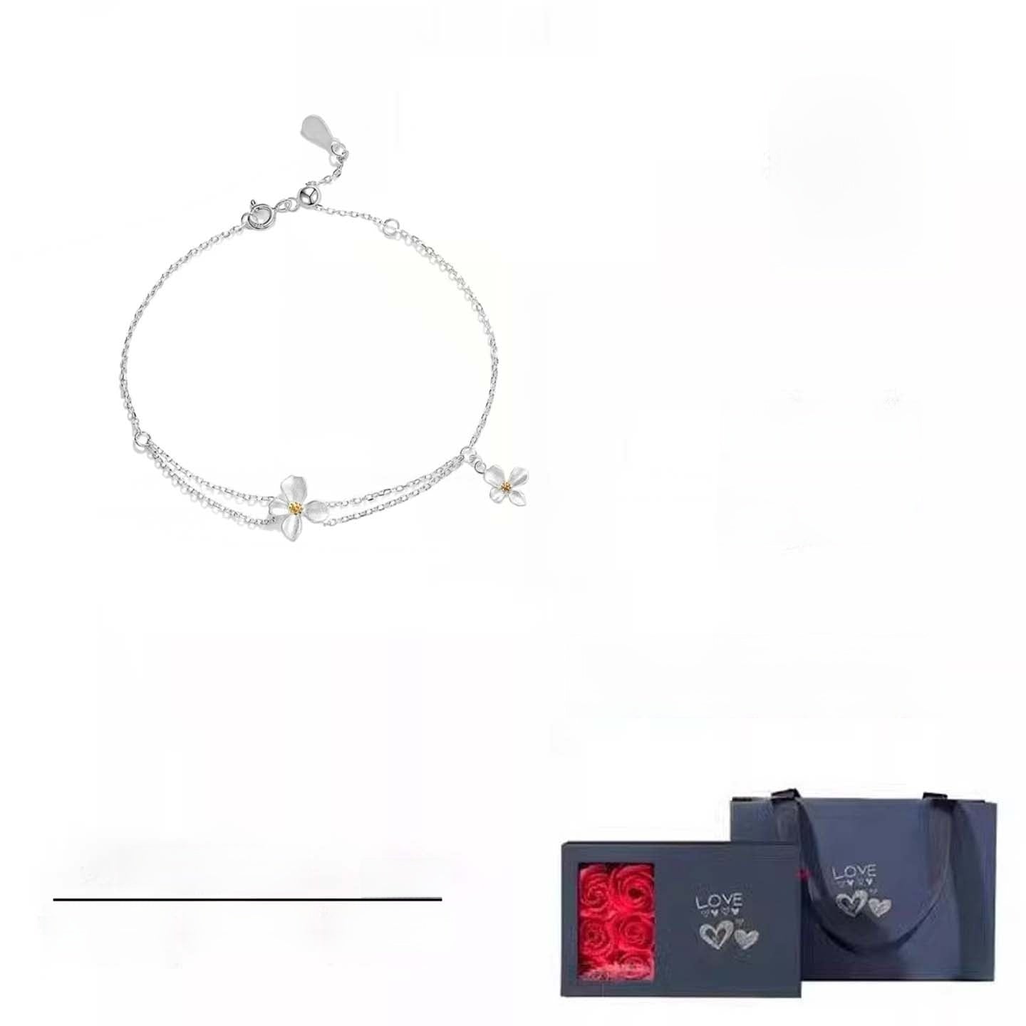 Pure Silver Gardenia Bracelet for Women