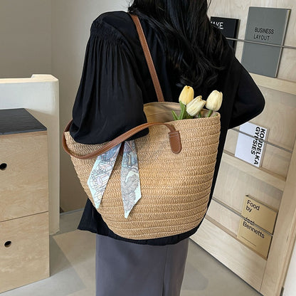 Straw Woven Tote Bag for Women Large Capacity