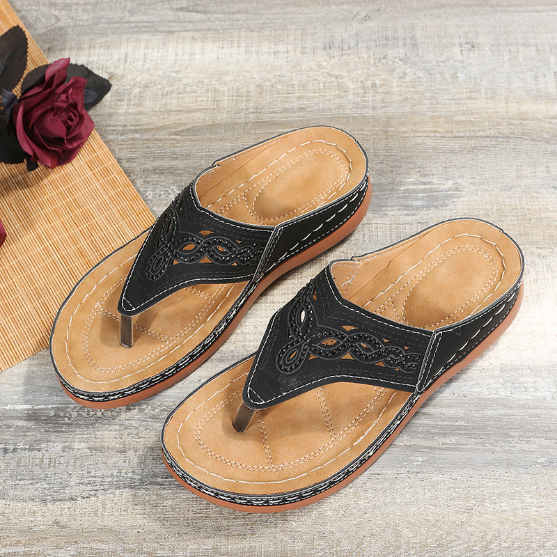 Rhinestone Platform Boho Sandals