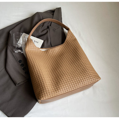 Vintage Hand-woven PU Tote Bag for Women