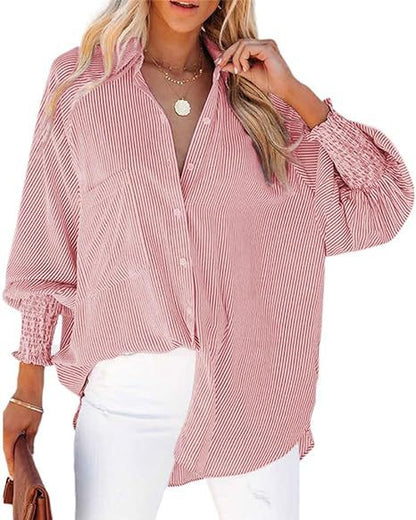 Womens Loose Fit Striped Shirt