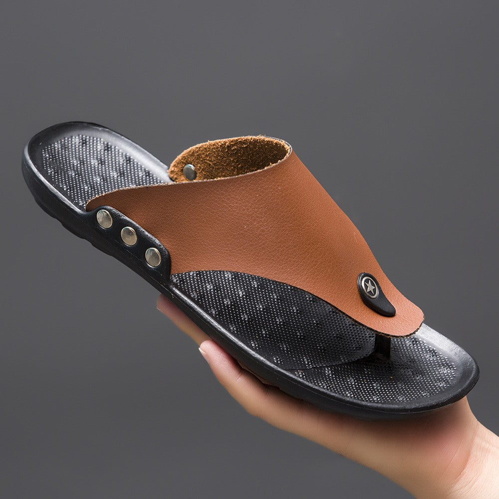 Leather Beach Casual Flip Flops