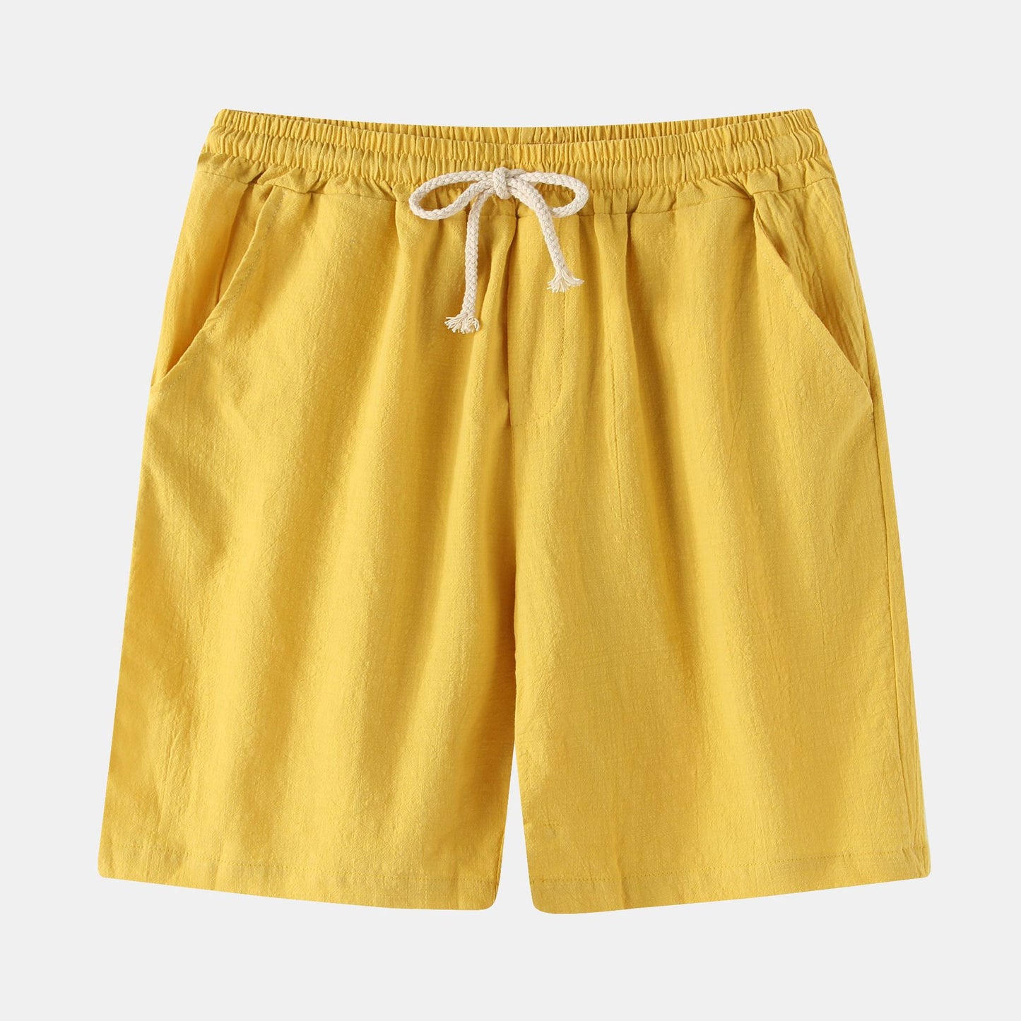 Mens Cotton Linen Casual Shorts Beach Pants