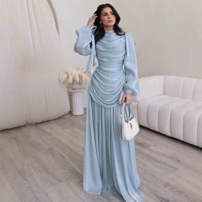 Elegant Round Neck Long Sleeve Bodycon Dress