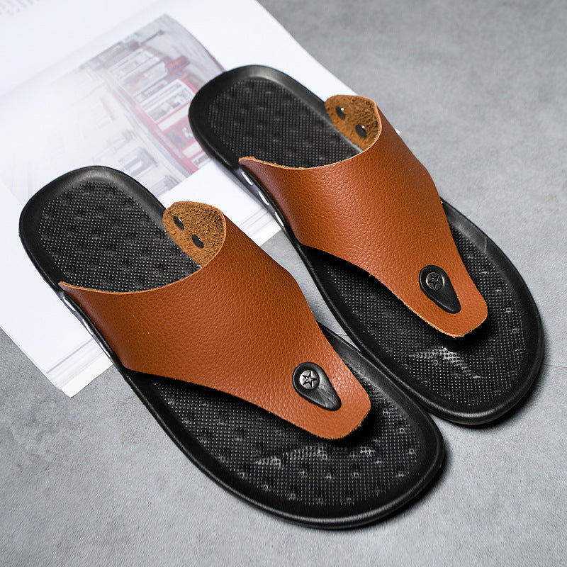 Leather Beach Casual Flip Flops