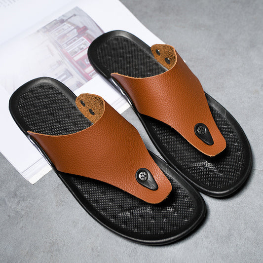 Leather Beach Casual Flip Flops