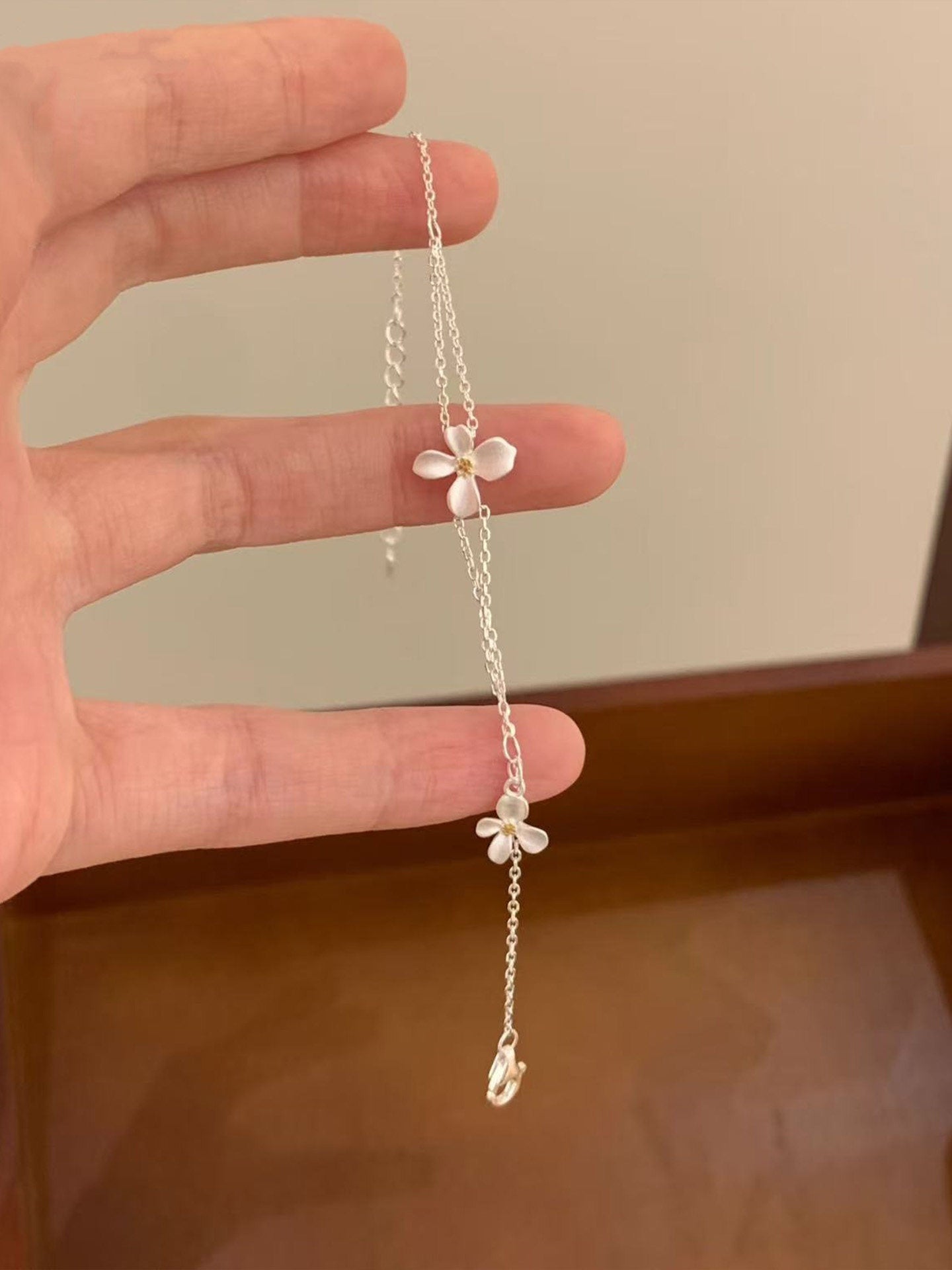 Pure Silver Gardenia Bracelet for Women