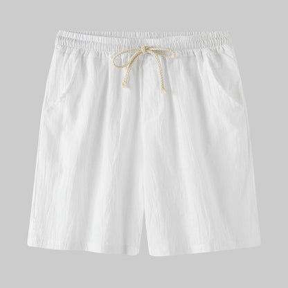 Mens Cotton Linen Casual Shorts Beach Pants