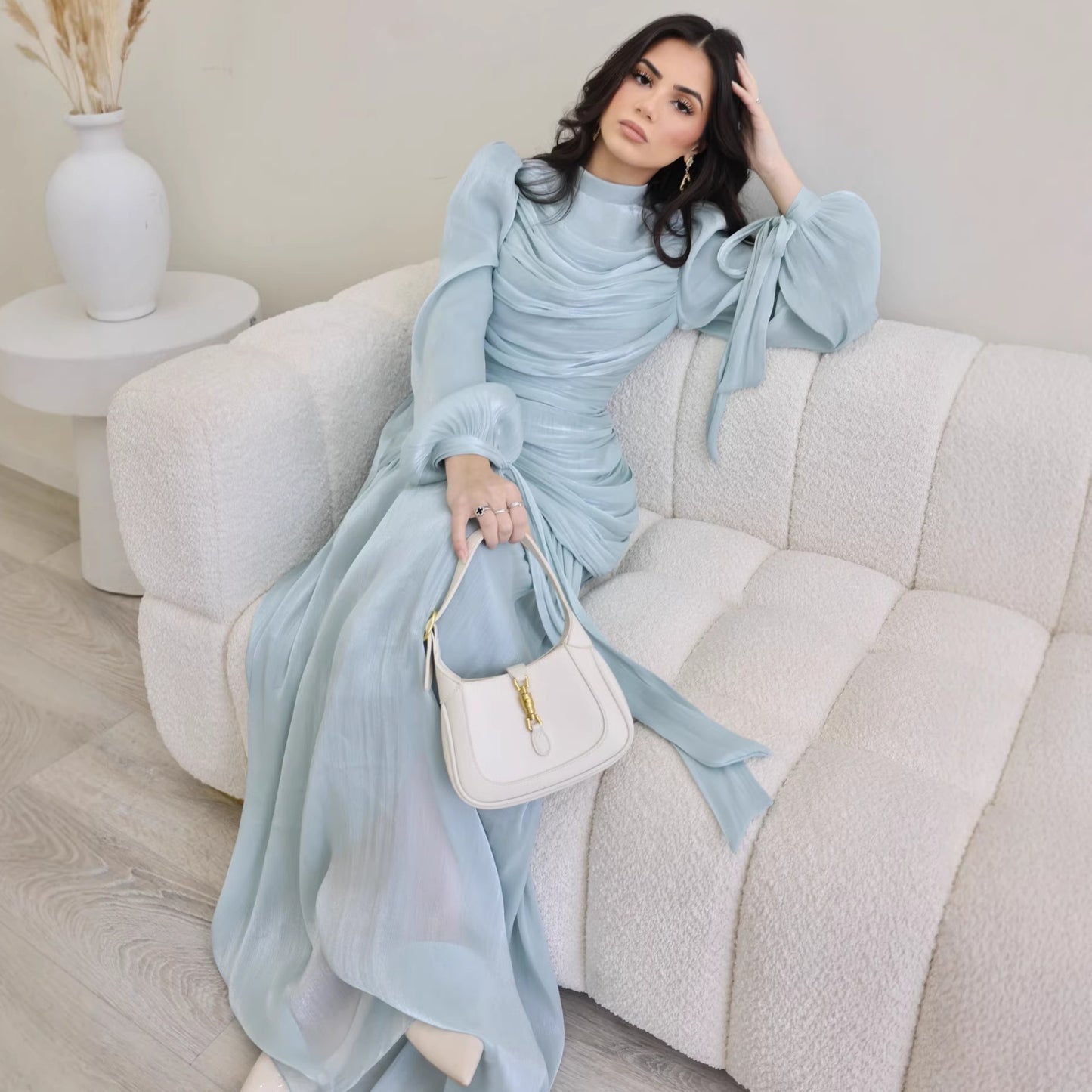 Elegant Round Neck Long Sleeve Bodycon Dress