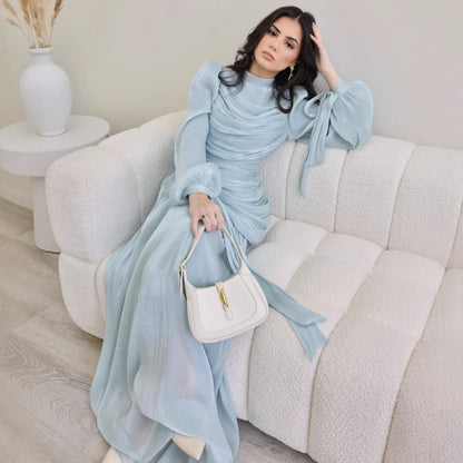 Elegant Round Neck Long Sleeve Bodycon Dress