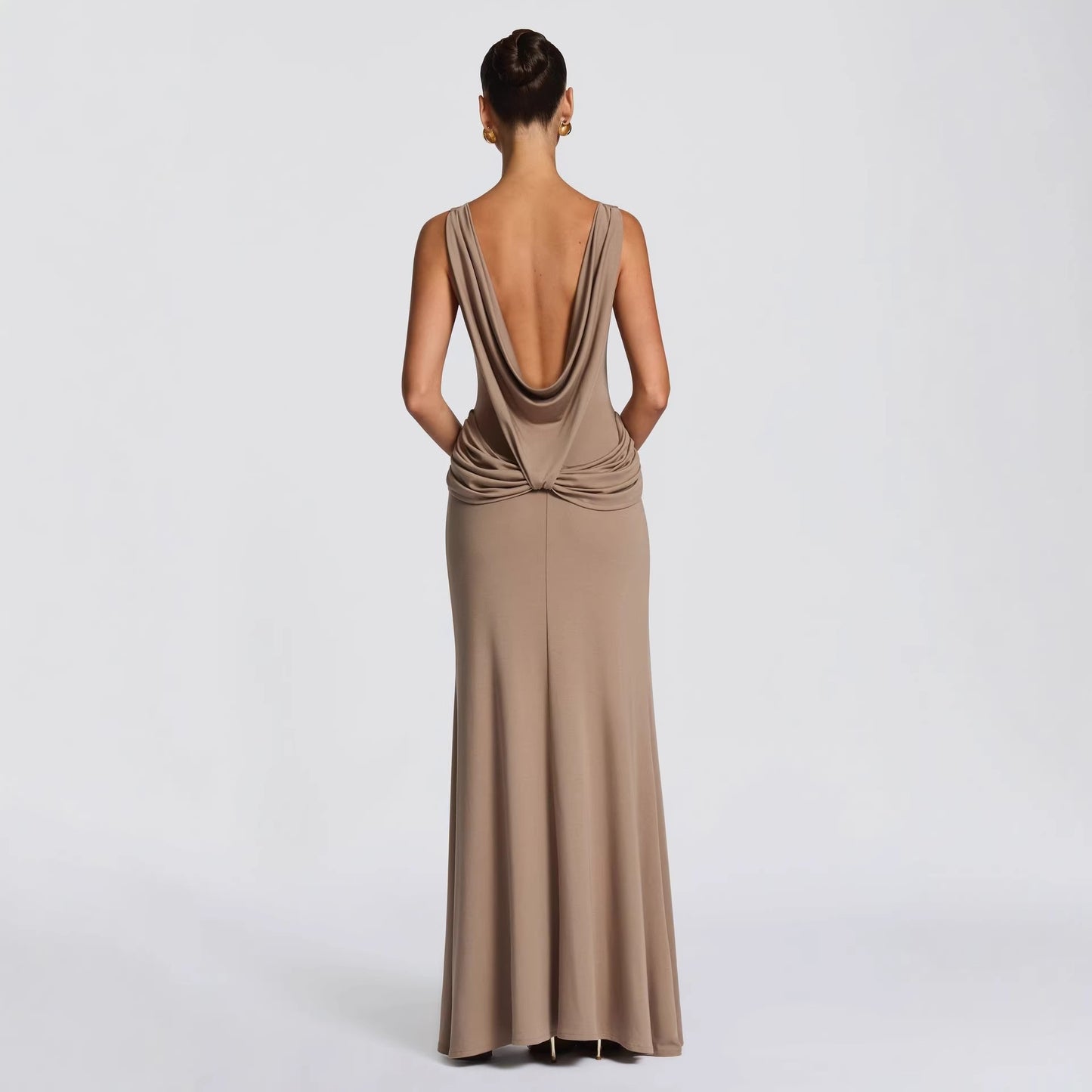 Elegant Solid Color Bodycon Midi Dress