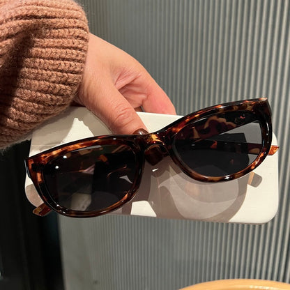 Olive green cat-eye sunglasses for women