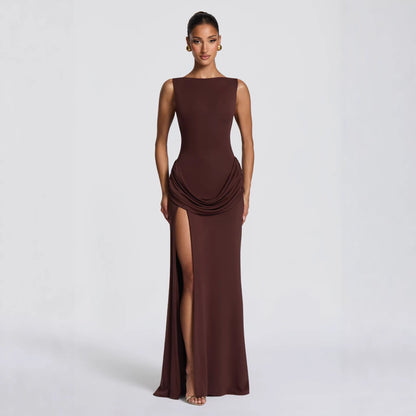 Elegant Solid Color Bodycon Midi Dress