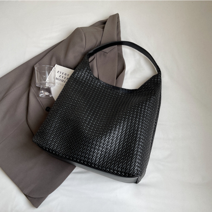 Vintage Hand-woven PU Tote Bag for Women