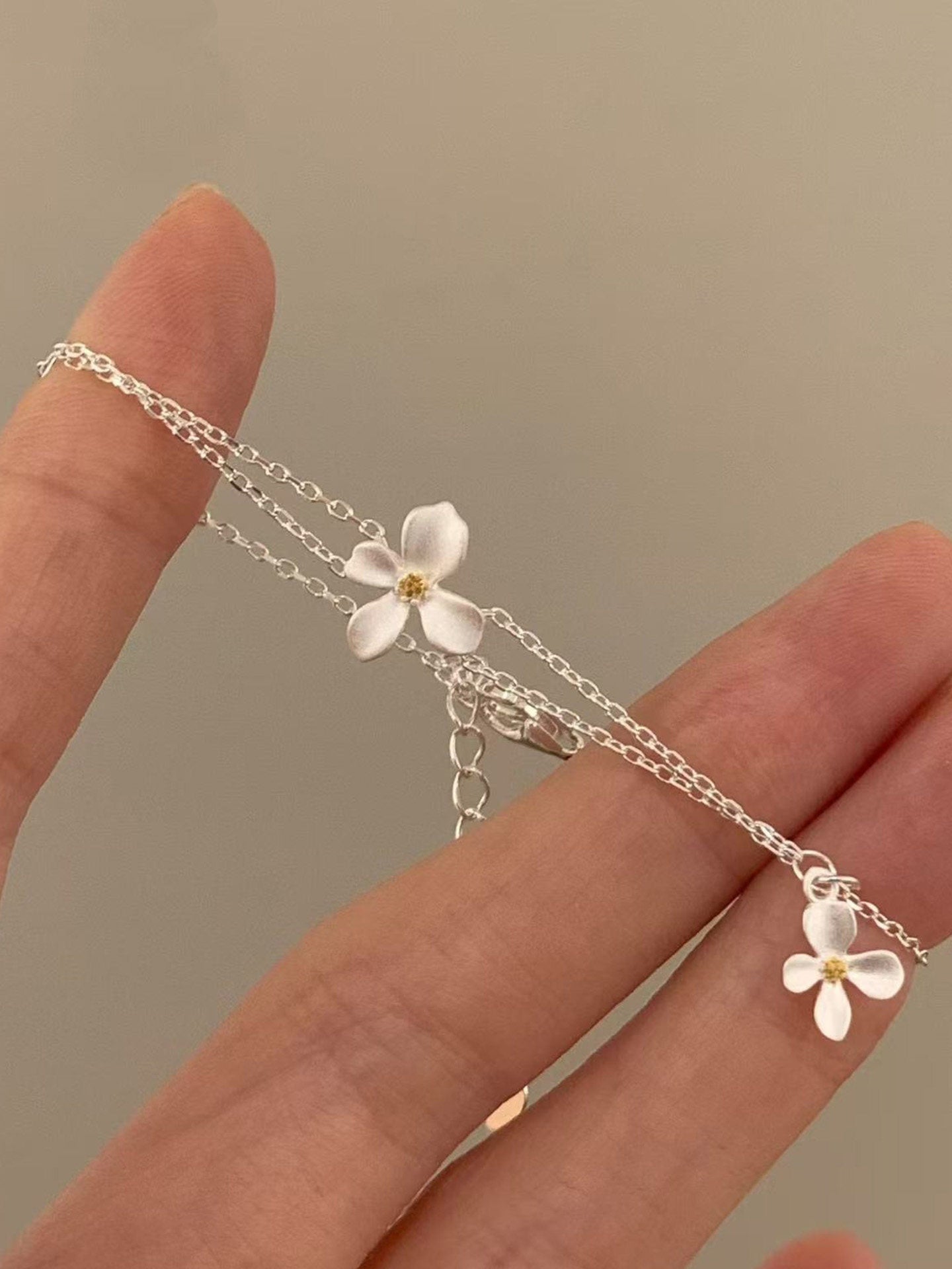Pure Silver Gardenia Bracelet for Women