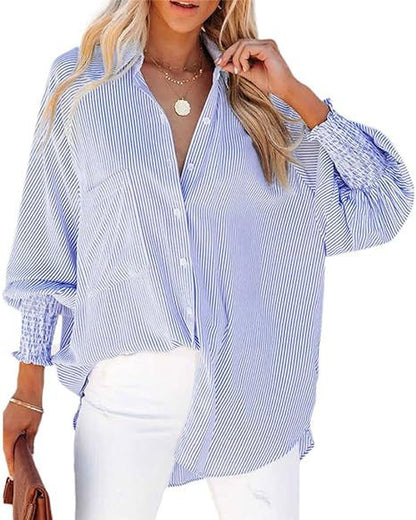 Womens Loose Fit Striped Shirt