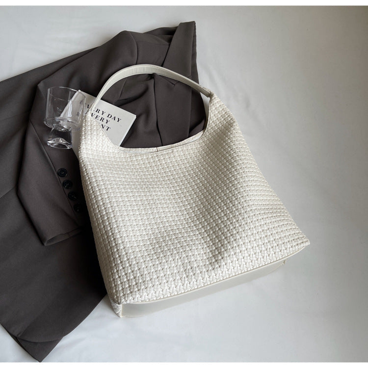 Vintage Hand-woven PU Tote Bag for Women