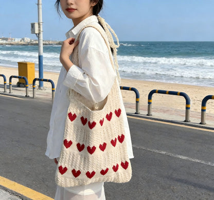 Hollow Hand-Woven Straw Tote Bag for Women