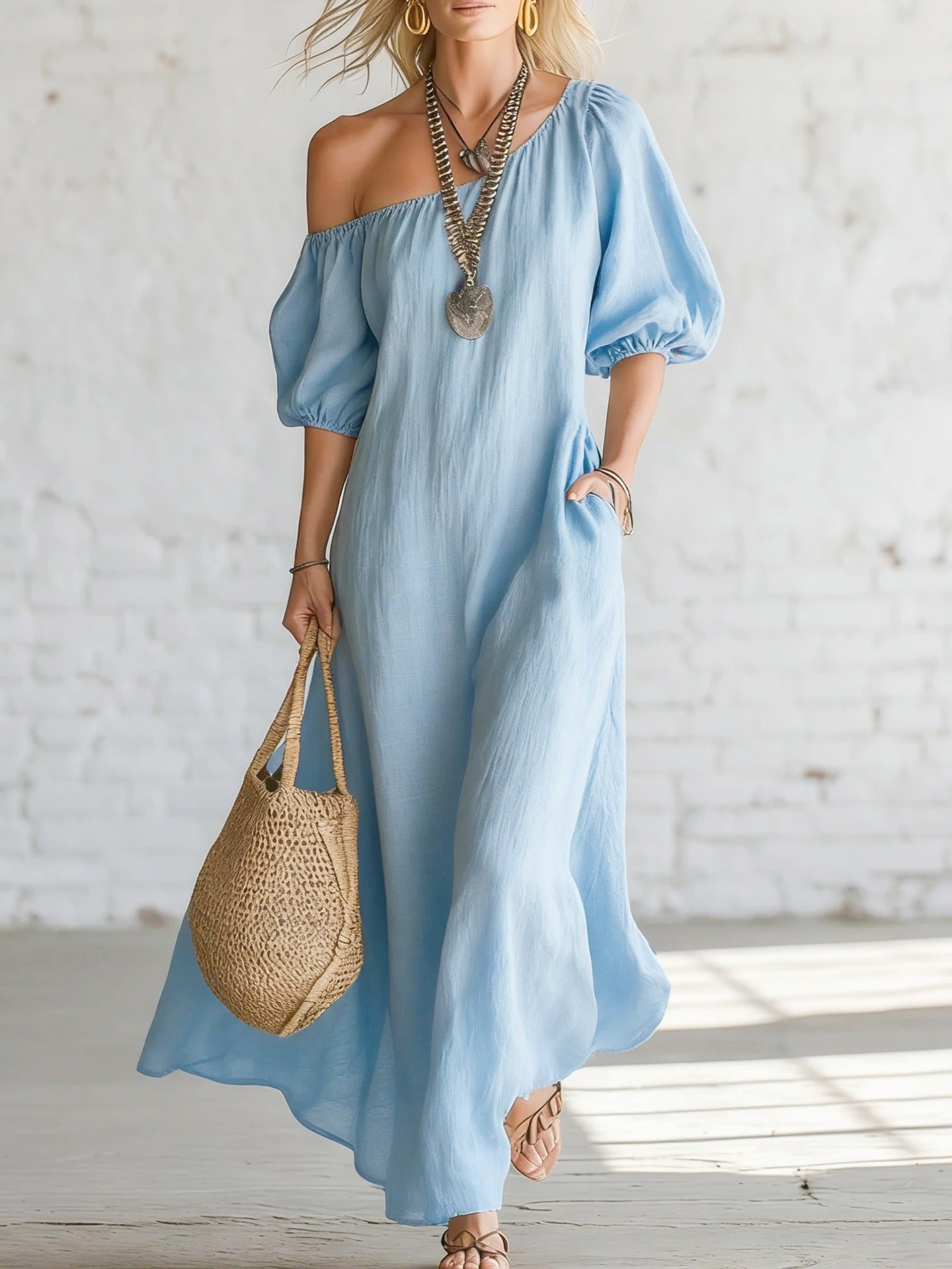 Womens Elegant Princess Midi Dress