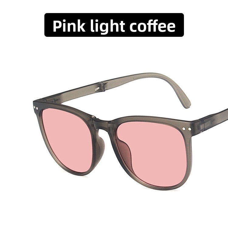 Folding air-cushion sunglasses for women, brown sunglasses
