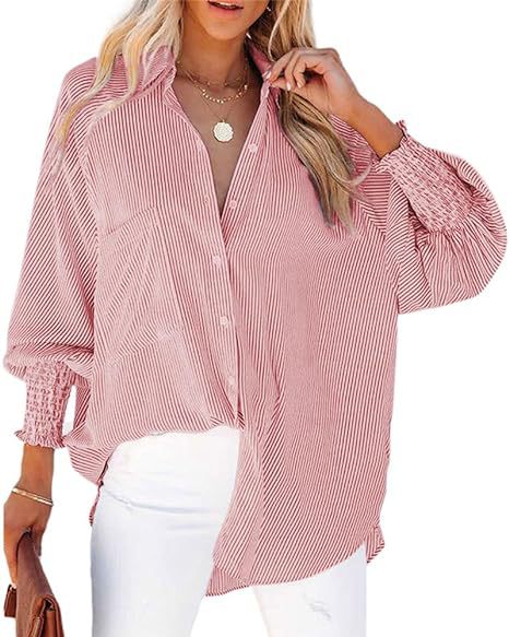 Womens Loose Fit Striped Shirt