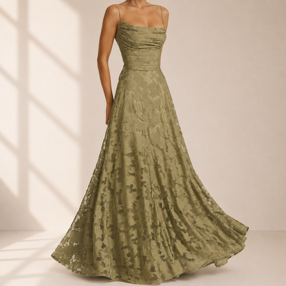 Elegant Back Tie A Line Dress