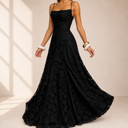 Elegant Back Tie A Line Dress