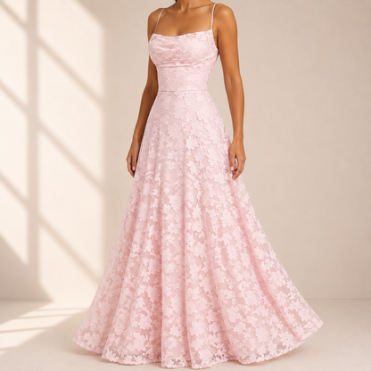 Elegant Back Tie A Line Dress