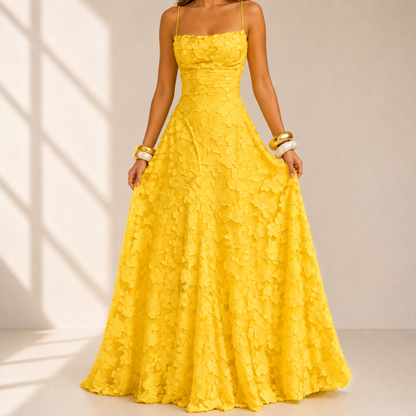 Elegant Back Tie A Line Dress