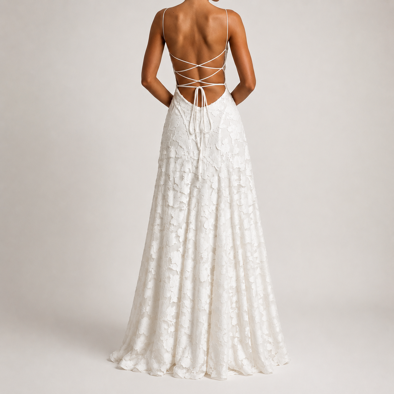Elegant Back Tie A Line Dress