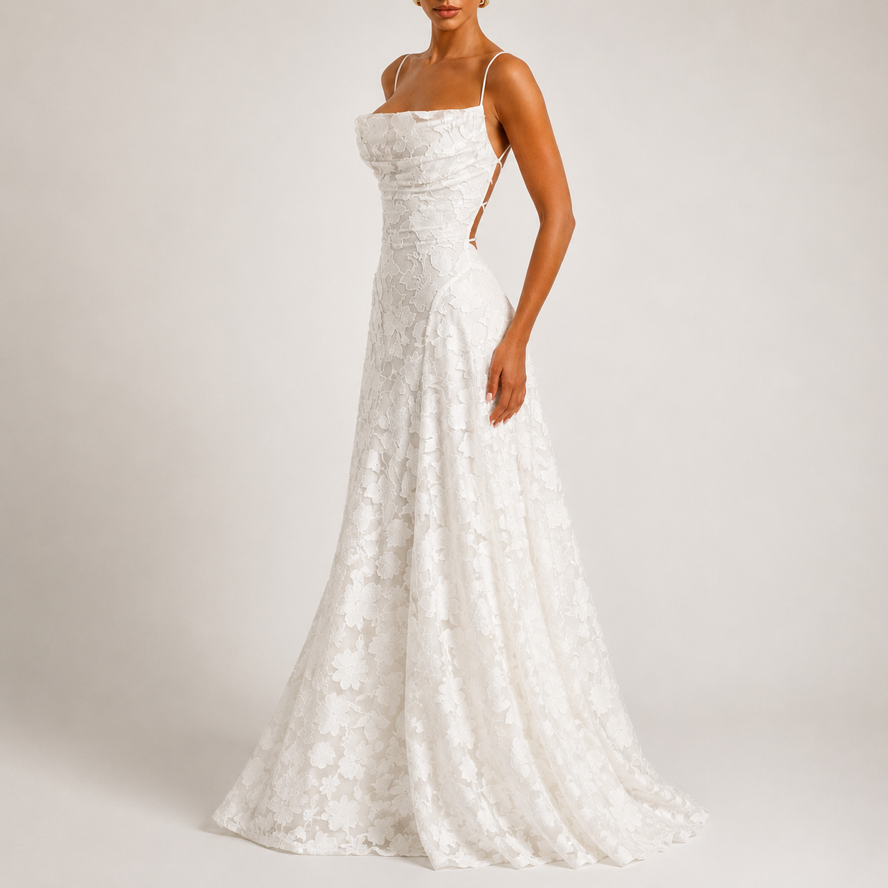 Elegant Back Tie A Line Dress