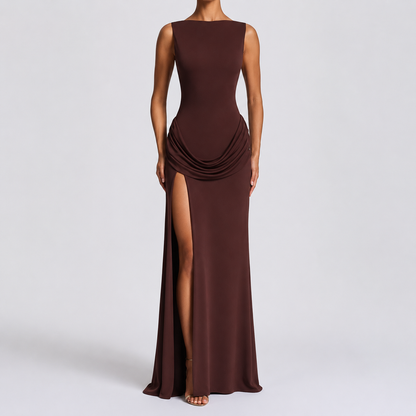 Elegant Solid Color Bodycon Midi Dress