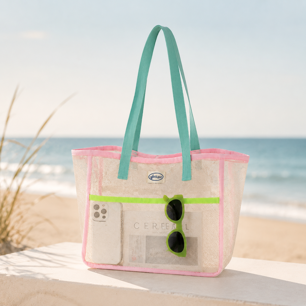 Draining Mesh Beach Tote Bag