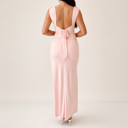 Elegant Bodycon Dress – Sleeveless Backless Midi Split Dress