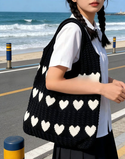 Hollow Hand-Woven Straw Tote Bag for Women