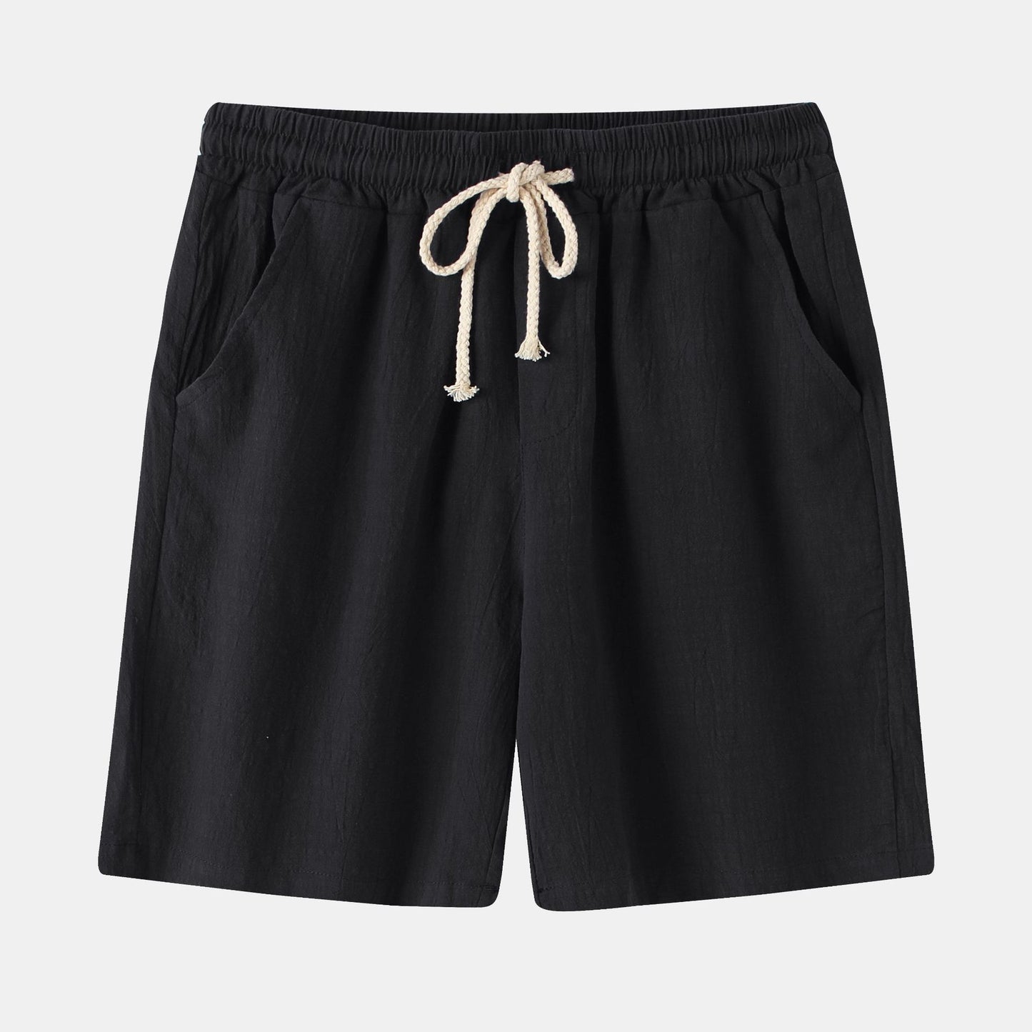 Mens Cotton Linen Casual Shorts Beach Pants