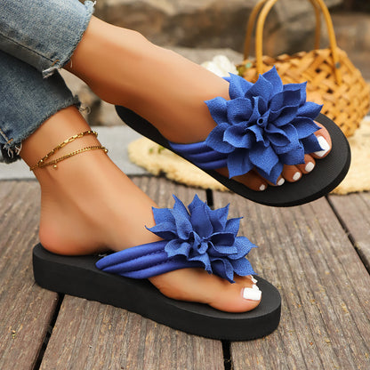 Casual Flower Pattern Flat Sandals