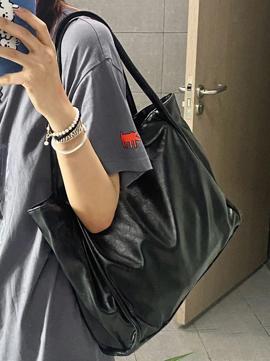 Textured Large Capacity Tote Bag for Women