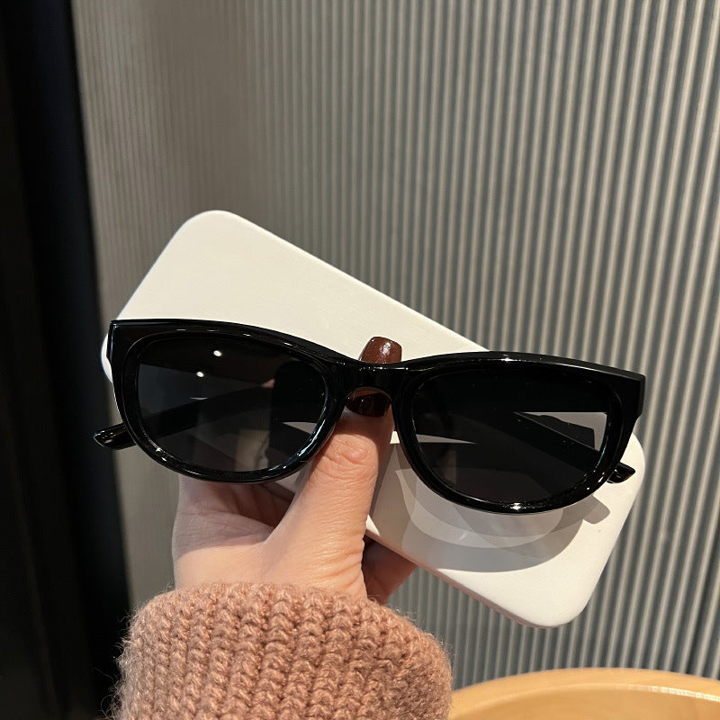 Olive green cat-eye sunglasses for women