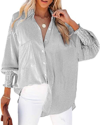 Womens Loose Fit Striped Shirt
