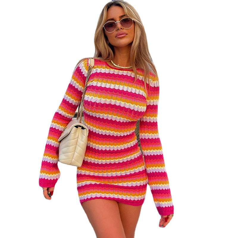 Summer Long Sleeve Cut Out Dress