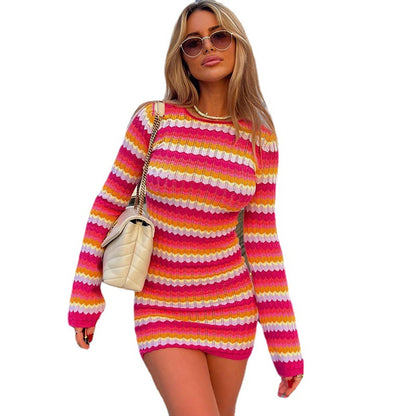 Summer Long Sleeve Cut Out Dress