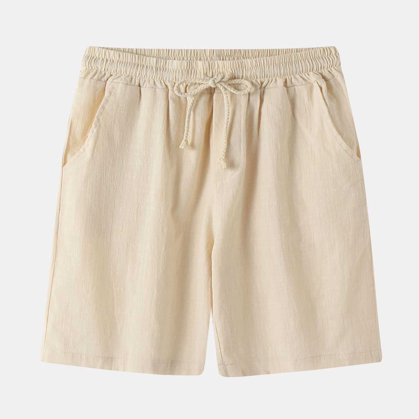 Mens Cotton Linen Casual Shorts Beach Pants