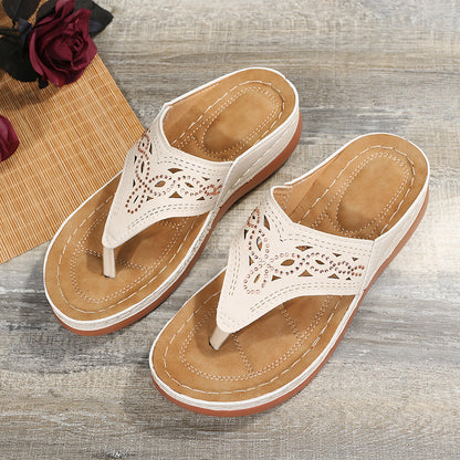Rhinestone Platform Boho Sandals