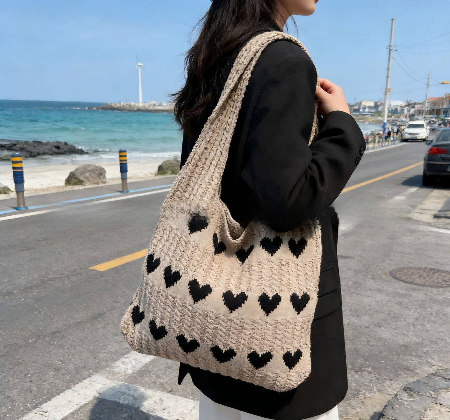 Hollow Hand-Woven Straw Tote Bag for Women