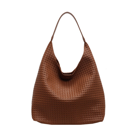 Vintage Hand-woven PU Tote Bag for Women