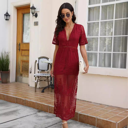 A frilled lace summer dress