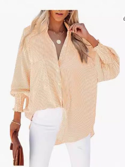 Womens Loose Fit Striped Shirt